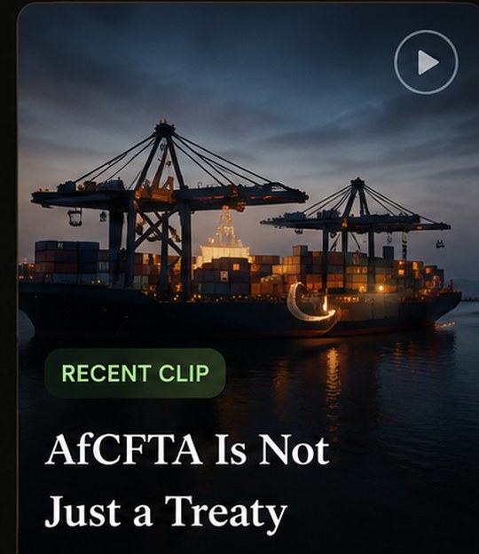 Port cranes and ship visual for AfCFTA treaty clip.